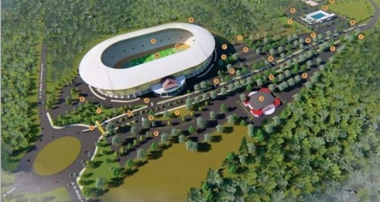 Rendering masterplan Stadion Internasional di Kalsel. Foto-MC Kalsel