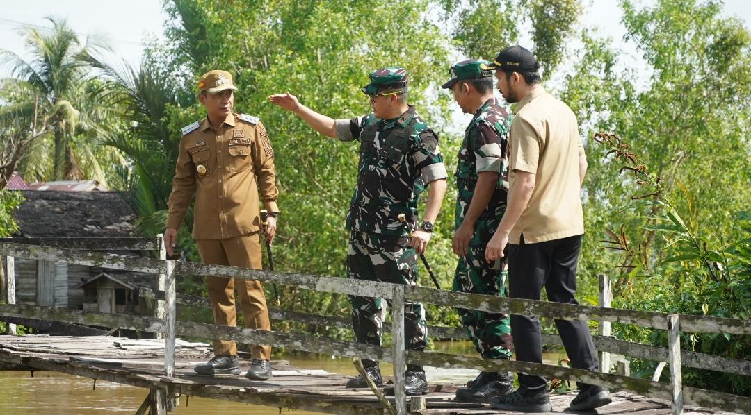 Pemerintah Kota Banjarmasin bersama TNI wujudkan melalui peletakan batu pertama pembangunan Jembatan Garuda di Kelurahan Basirih, Kecamatan Banjarmasin Selatan, Senin (06/04/2026). Foto-Istimewa.