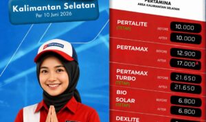 ⛽ Update Harga BBM Pertamina di Kalimantan SelatanPer 10 Juni 2026, sebagian besar harga BBM tet