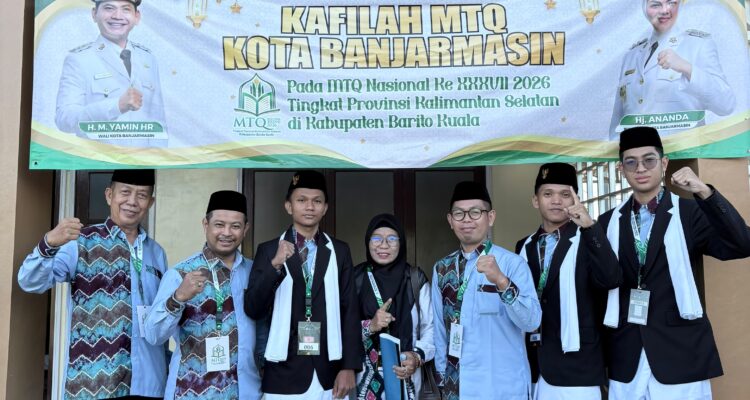 Anggota kafilah Banjarmasin mengikuti Musabaqah Tilawatil Qur'an Nasional (MTQN) XXXVII Tingkat Provinsi Kalimantan Selatan Tahun 2026. Foto-El Muhammad