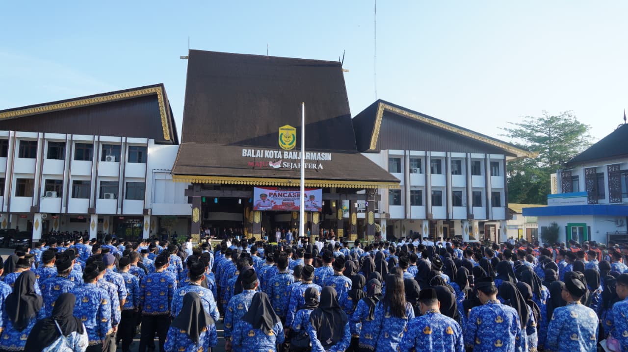 Peringatan Hari Lahir Pancasila di halaman Balai Kota Banjarmasin. Foto-dok. Istimewa