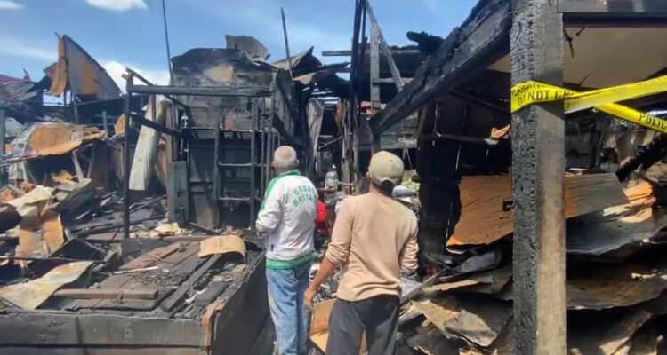 Sisa puing kebakaran kawasan Pasar Lima Banjarmasin. Foto-dok Istimewa