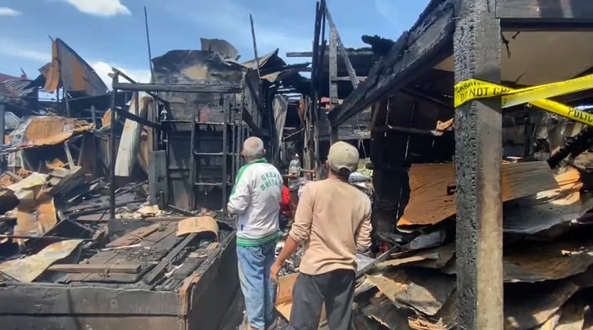 Sisa puing kebakaran kawasan Pasar Lima Banjarmasin. Foto-dok Istimewa
